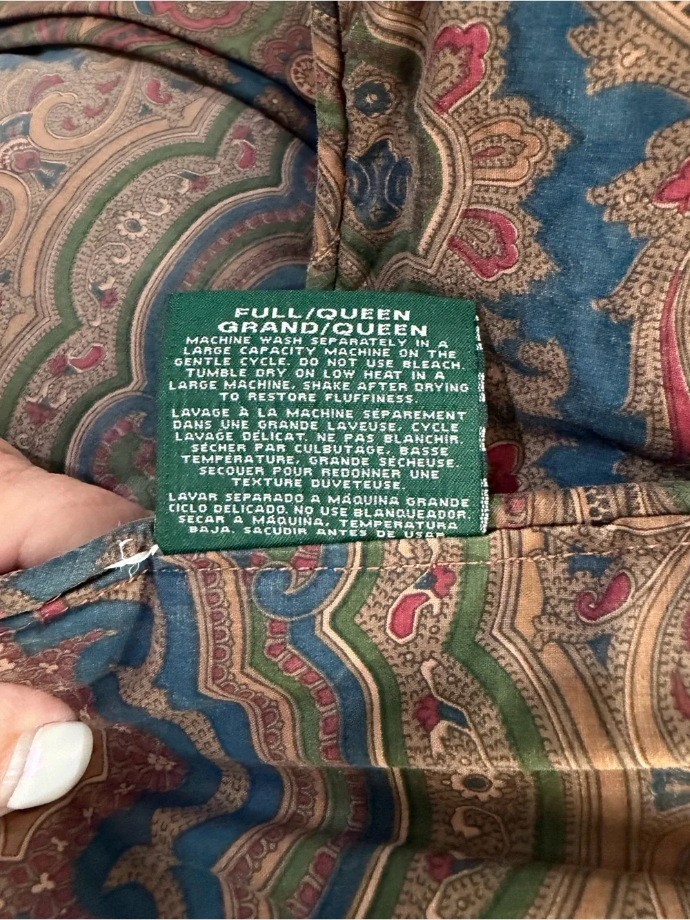 Vtg Ralph Lauren Brianna Paisley Full/Queen Comforter 2 Pillowcases & 2 Drapery